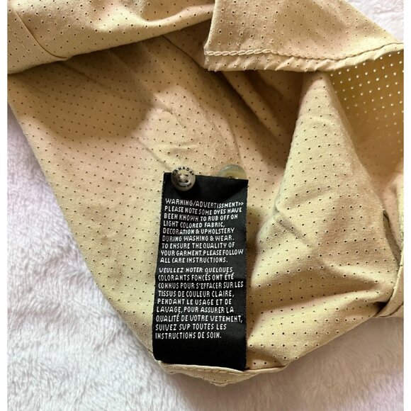 Canada Weathergear Mens Beige Short-Sleeve Button-Down Shirt Large Vented Back - Picture 10 of 12